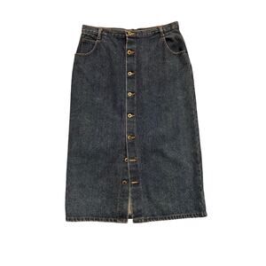 Vintage 90s Plus Sized Denim Jean Maxi Skirt Starwear Size 12/14